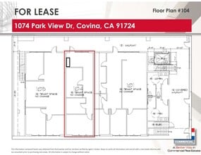 1074 Park View Dr, Covina, CA à louer Plan d’étage– Image 1 sur 5