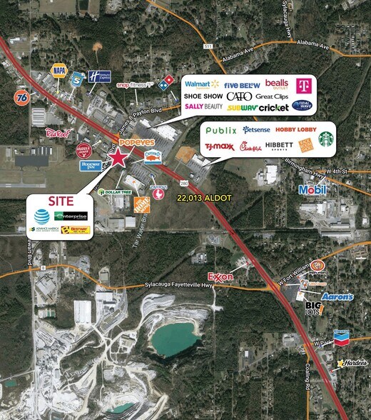 41162-41240 Us-280 Hwy, Sylacauga, AL à louer - Aérien – Image 3 sur 3