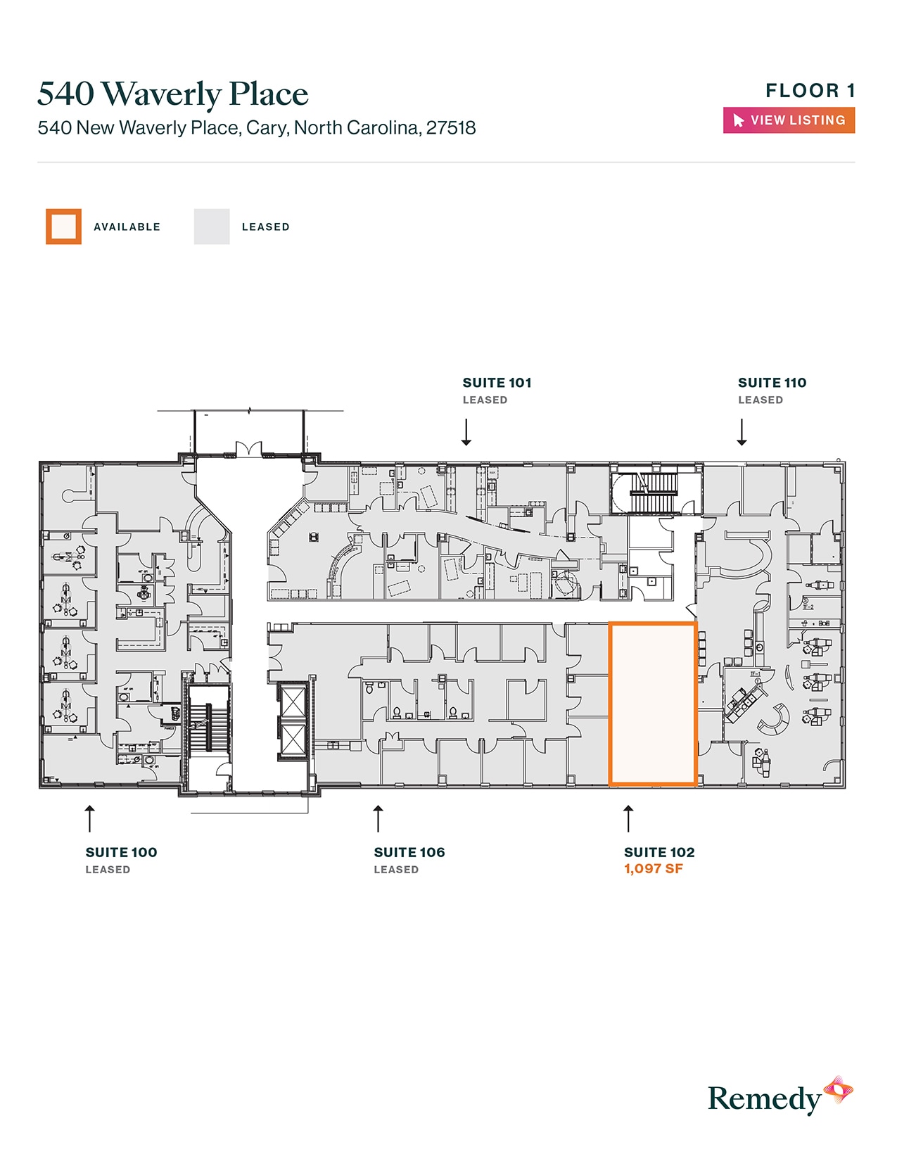 540 New Waverly Pl, Cary, NC à louer Plan d’étage– Image 1 sur 1
