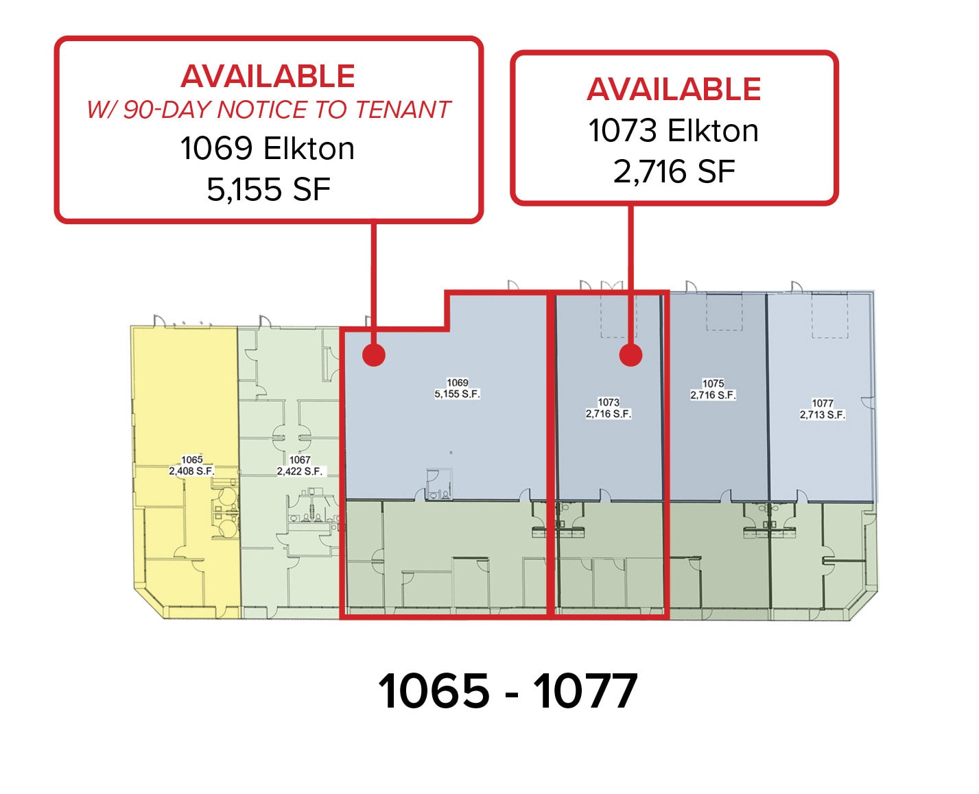 1039-1055 Elkton Dr, Colorado Springs, CO à louer Plan d’étage– Image 1 sur 1