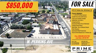 Plus de détails pour 425 W Perkins Ave, McFarland, CA - Local commercial à vendre