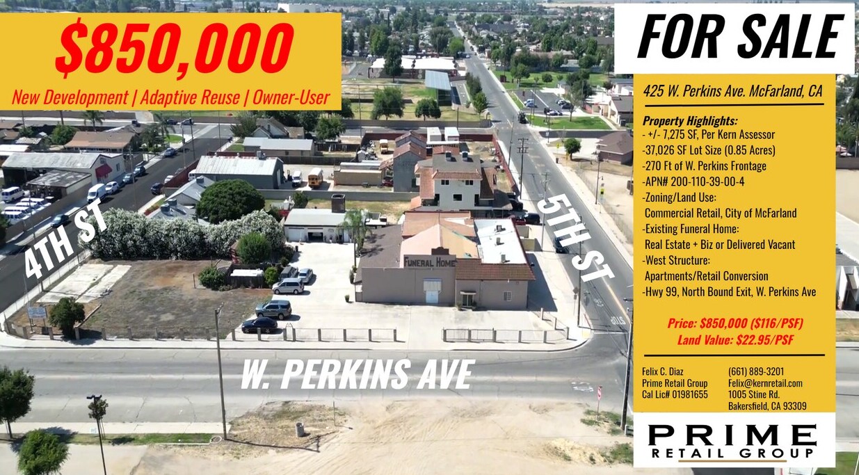 425 W Perkins Ave, McFarland, CA à vendre Photo principale– Image 1 sur 8
