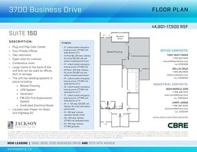 3700 Business Dr, Sacramento, CA à louer Plan d’étage– Image 1 sur 1