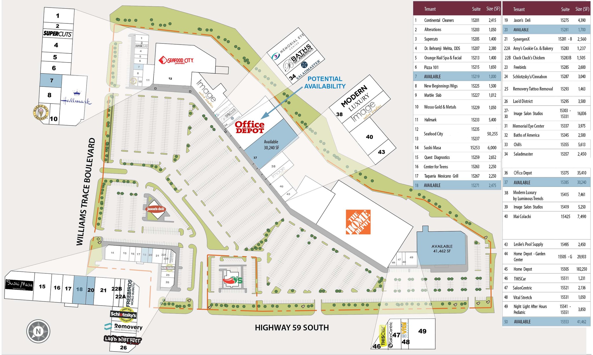 15201-15555 Southwest Fwy, Sugar Land, TX à louer Plan de site– Image 1 sur 1