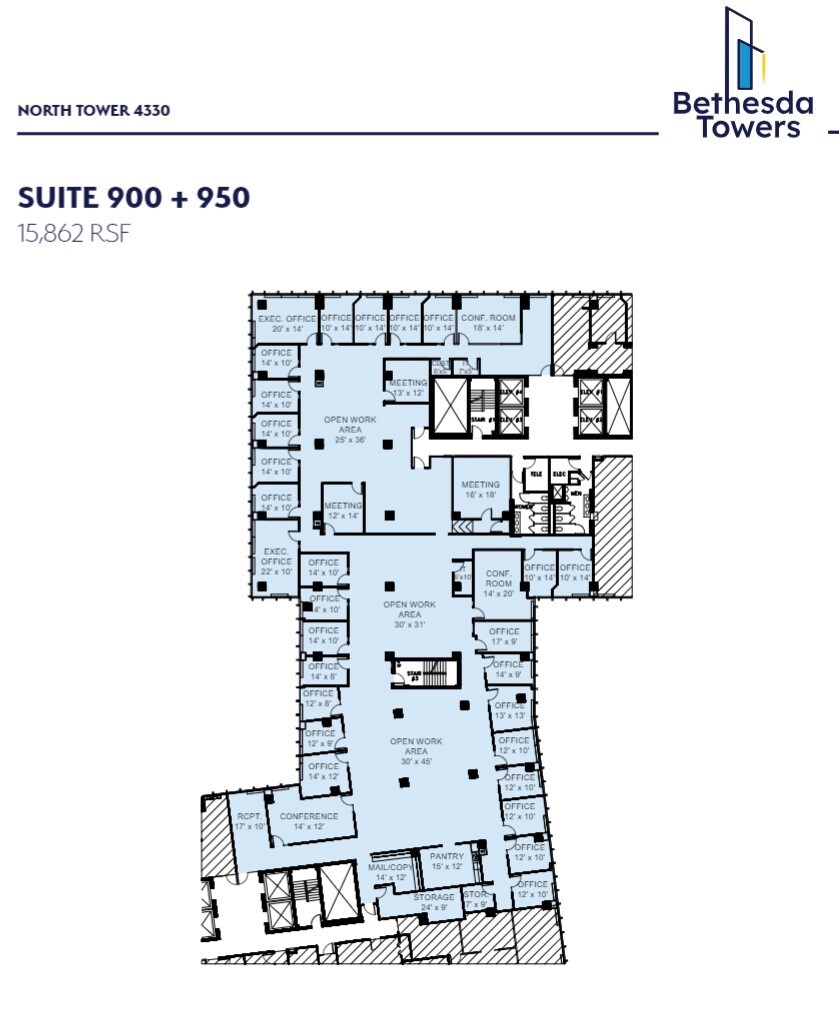 4340 East-West Hwy, Bethesda, MD à louer Plan d’étage– Image 1 sur 1