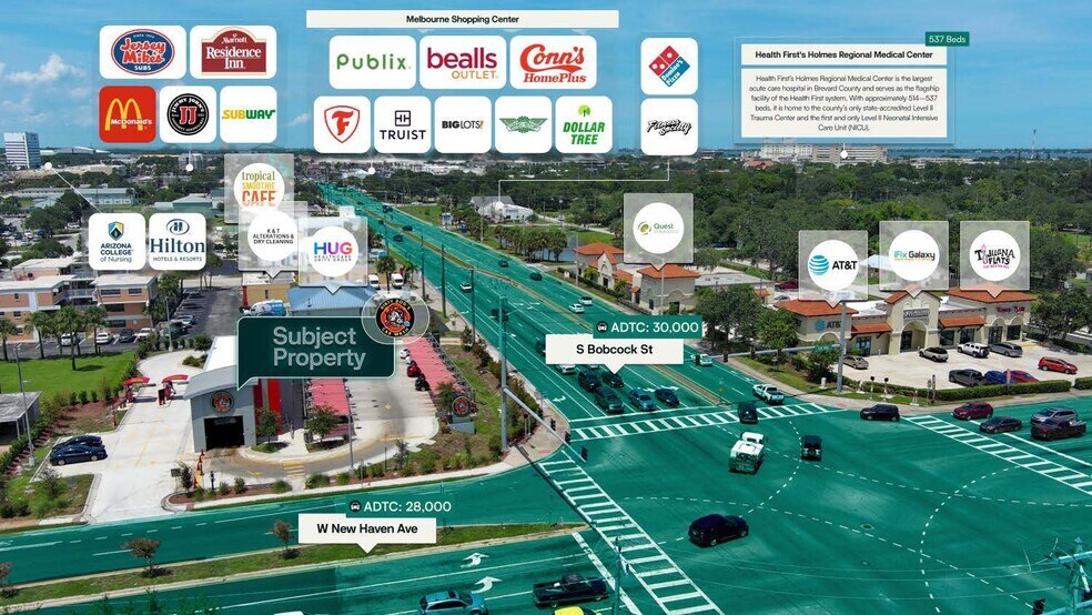 10 W New Haven Ave, Melbourne, FL à vendre - Aérien – Image 2 sur 3