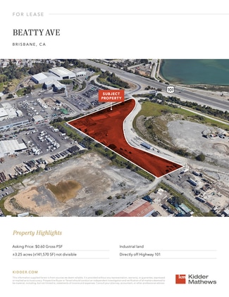 Plus de détails pour Beatty Ave, Brisbane, CA - Terrain à louer