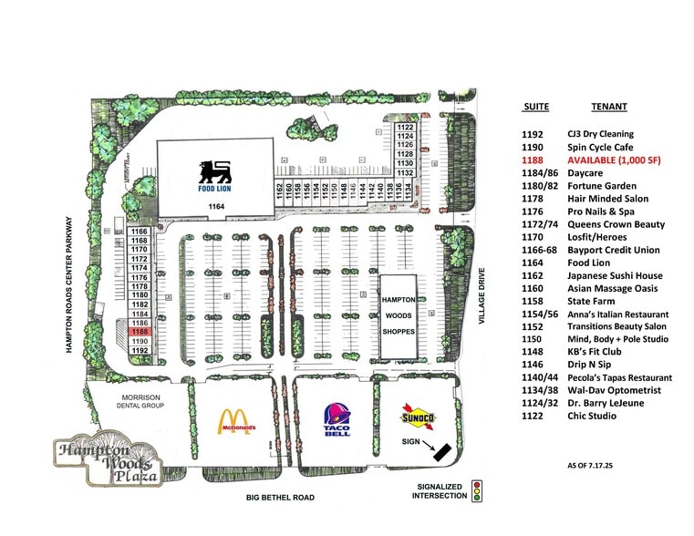 1122-1192 Big Bethel Rd, Hampton, VA à louer - Plan de site – Image 2 sur 9