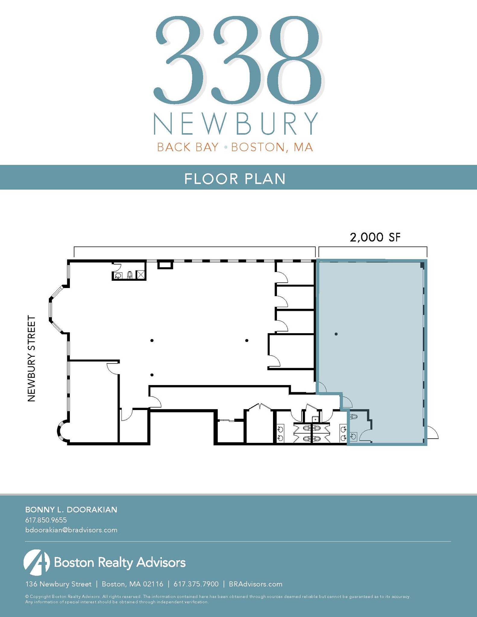 338 Newbury St, Boston, MA à louer Plan d’étage– Image 1 sur 3