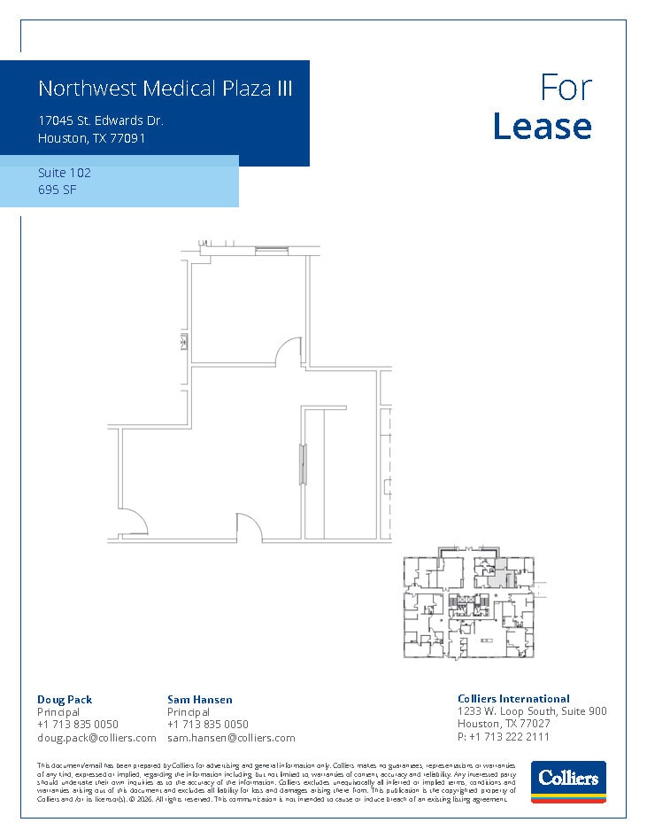 800 Peakwood Dr, Houston, TX à louer Plan d’étage– Image 1 sur 1