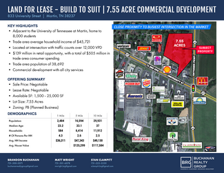 Plus de détails pour 833 University St, Martin, TN - Terrain à louer