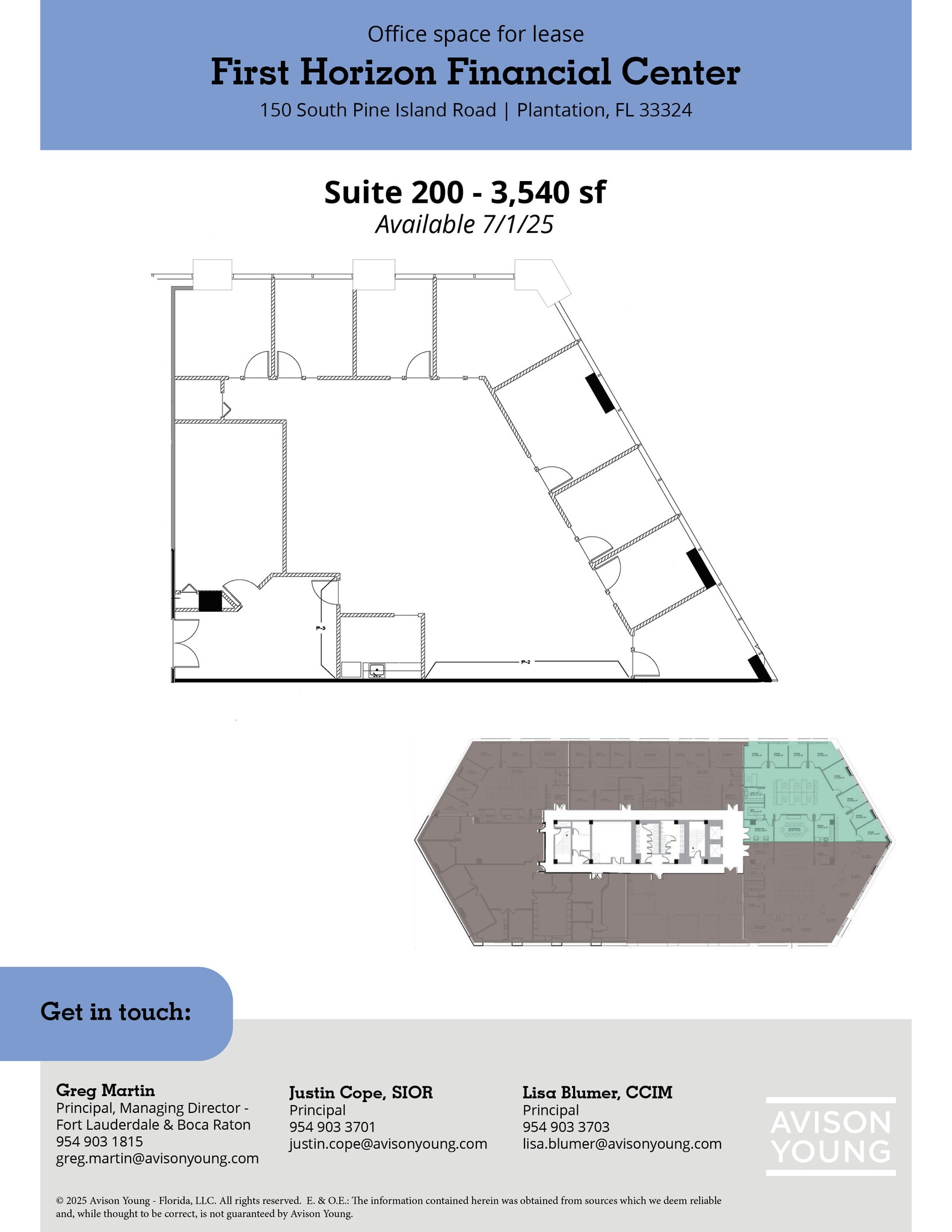 150 S Pine Island Rd, Plantation, FL à louer Plan d’étage– Image 1 sur 1