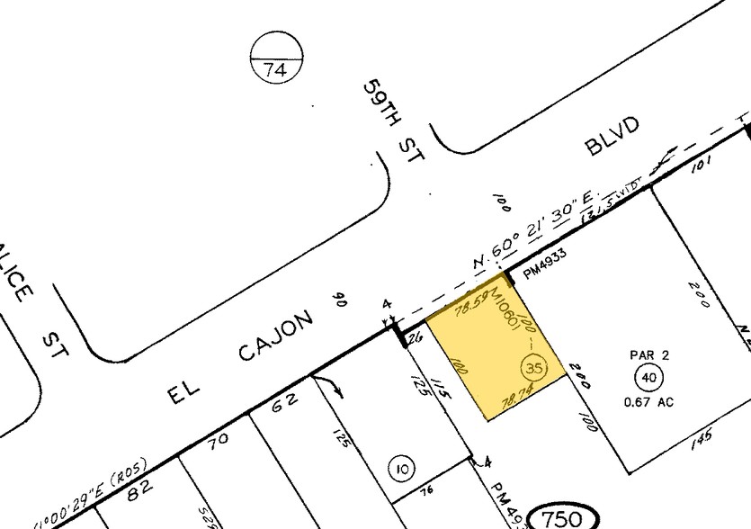 5875 El Cajon Blvd, San Diego, CA à louer - Plan cadastral – Image 2 sur 3