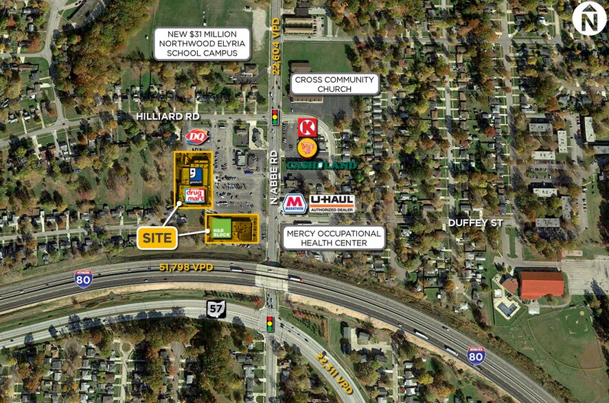 466-512 N Abbe Rd, Elyria, OH à louer - Aérien – Image 2 sur 7