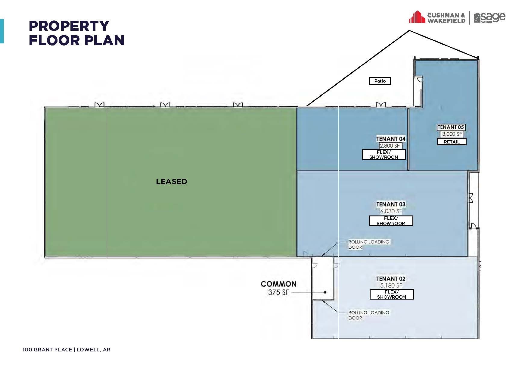 100 Grant Pl, Lowell, AR à louer Plan d’étage– Image 1 sur 1