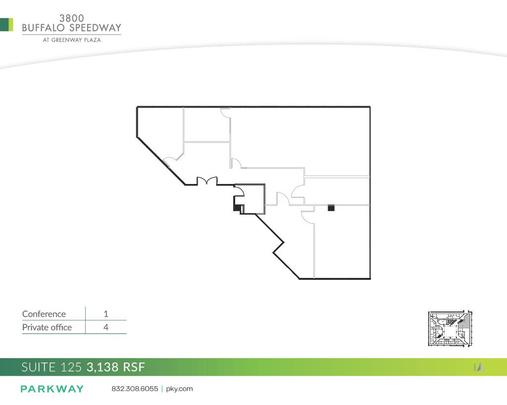 3800 Buffalo Speedway, Houston, TX à louer Plan d’étage– Image 1 sur 3