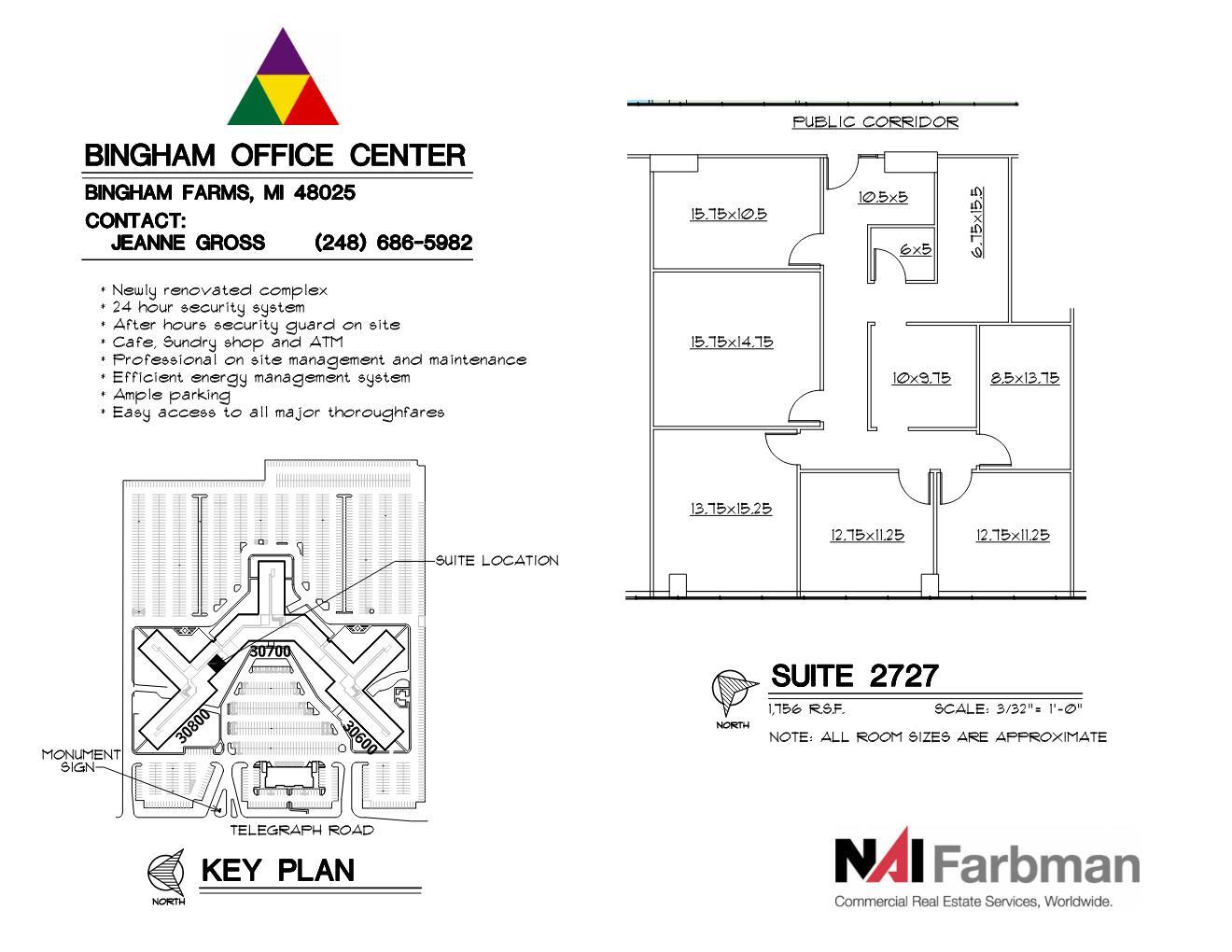 30600-30700 - 30800 Telegraph Rd, Bingham Farms, MI à louer Plan d’étage– Image 1 sur 1
