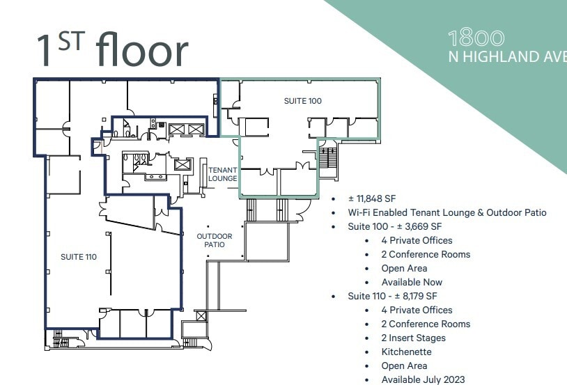 1800 N Highland Ave, Los Angeles, CA à louer Plan d’étage– Image 1 sur 1