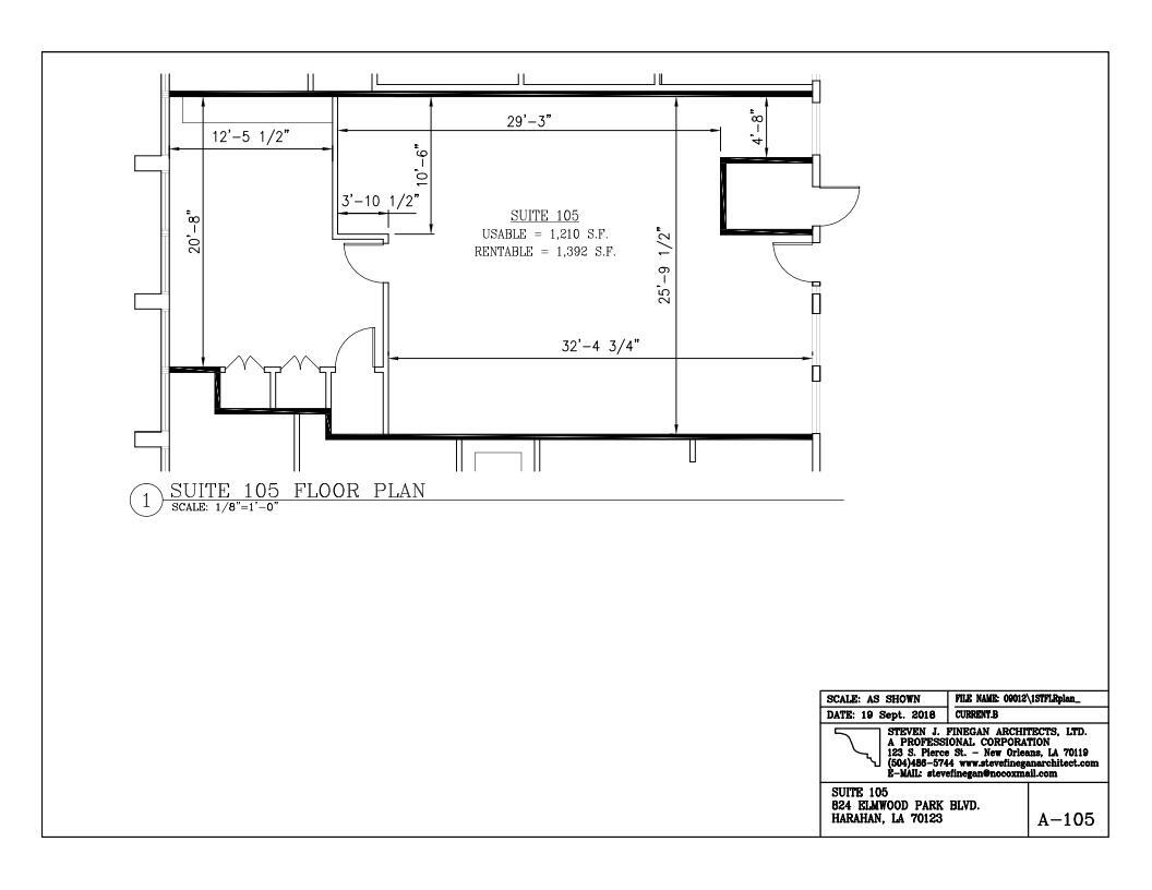 824 Elmwood Park Blvd, New Orleans, LA à louer Plan d’étage– Image 1 sur 1