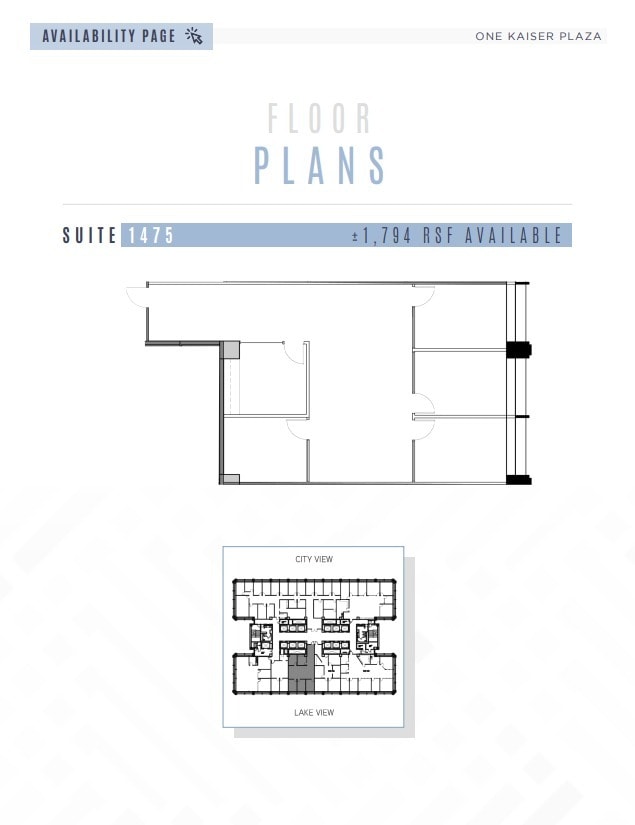 1 Kaiser Plz, Oakland, CA à louer Plan d’étage– Image 1 sur 1