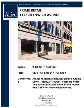 Plus de détails pour 117 Greenwich Ave, Greenwich, CT - Local commercial à louer