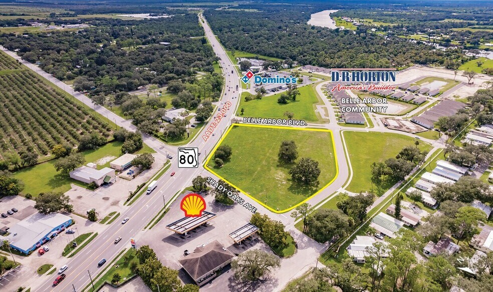 W. Hickpochee Ave. & Shady Oaks Ave, LaBelle, FL à vendre - Aérien – Image 2 sur 7