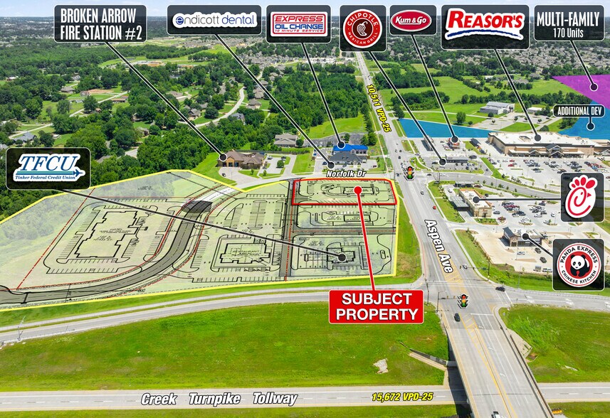 SWC S Aspen Ave & W Norfolk Dr., Broken Arrow, OK à vendre - Aérien – Image 2 sur 4