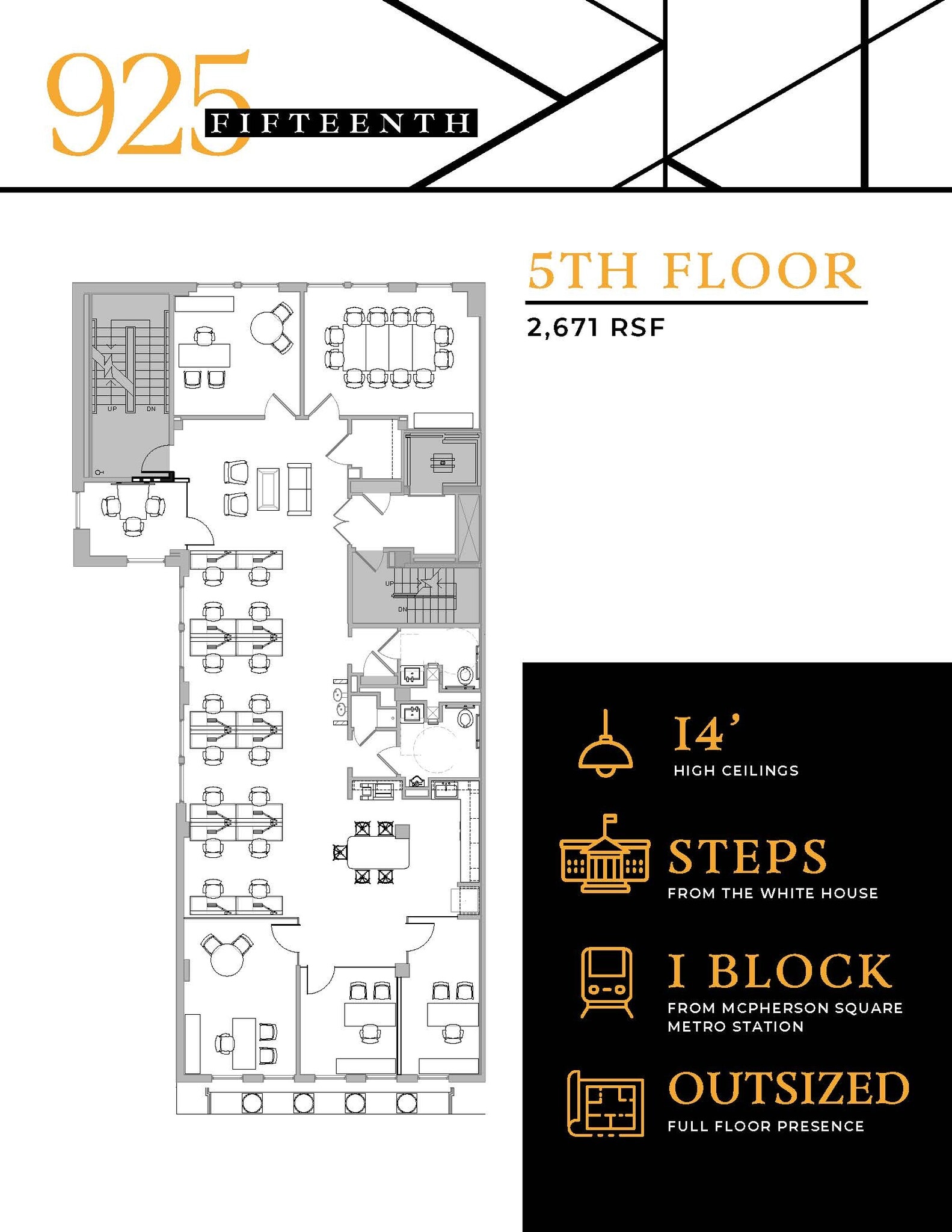 925 15th St NW, Washington, DC à louer Plan d’étage– Image 1 sur 1
