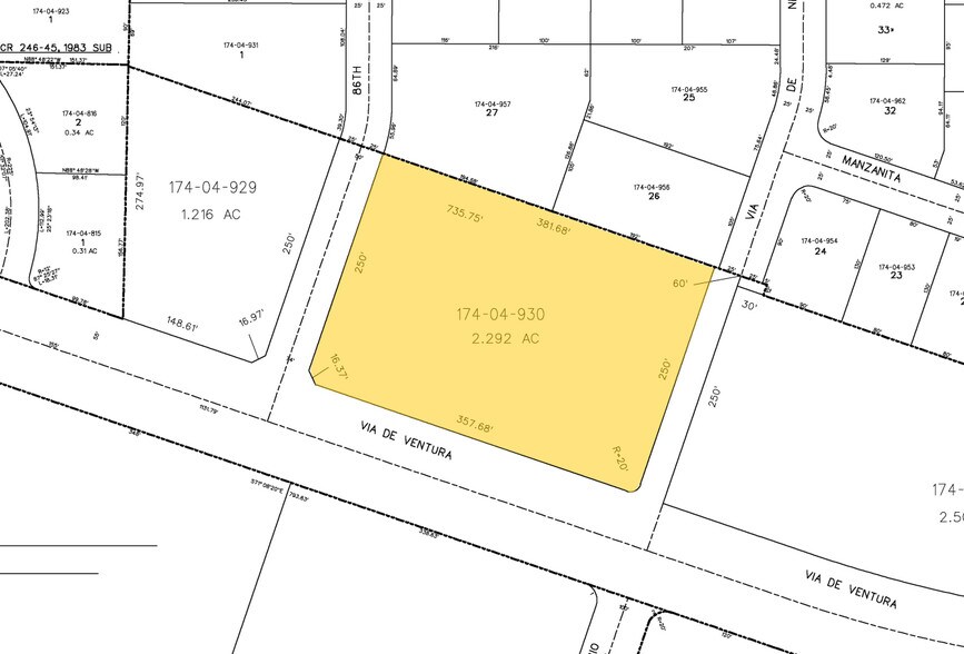 8700 E Via de Ventura, Scottsdale, AZ à louer - Plan cadastral – Image 2 sur 3