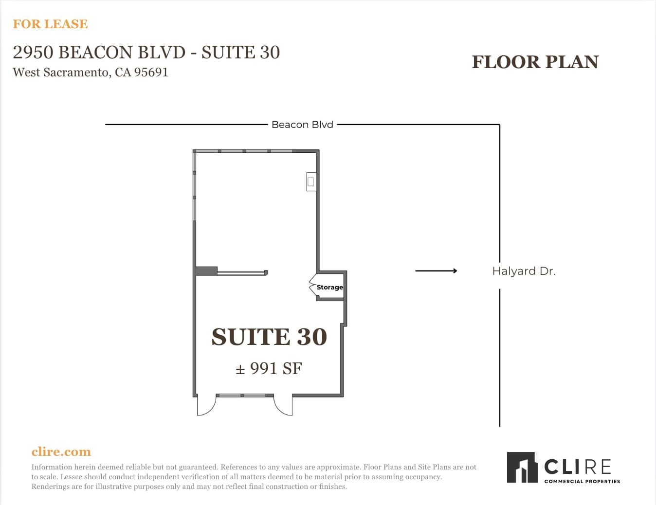 2950 Beacon Blvd, West Sacramento, CA à louer Plan d’étage– Image 1 sur 4