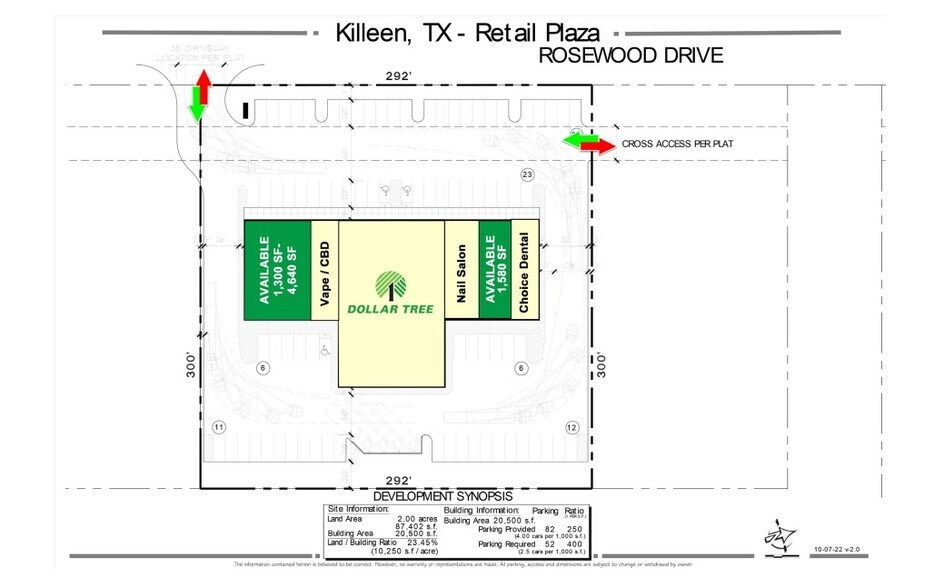 4136 & 4354 Rosewood Dr, Killeen, TX à louer - Plan de site – Image 2 sur 4
