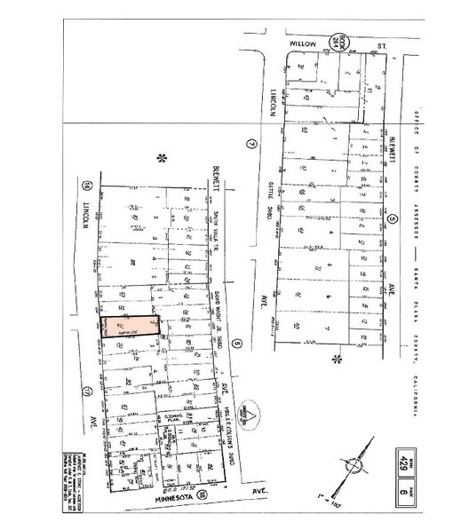 1302 Lincoln Ave, San Jose, CA à louer - Plan cadastral – Image 2 sur 5