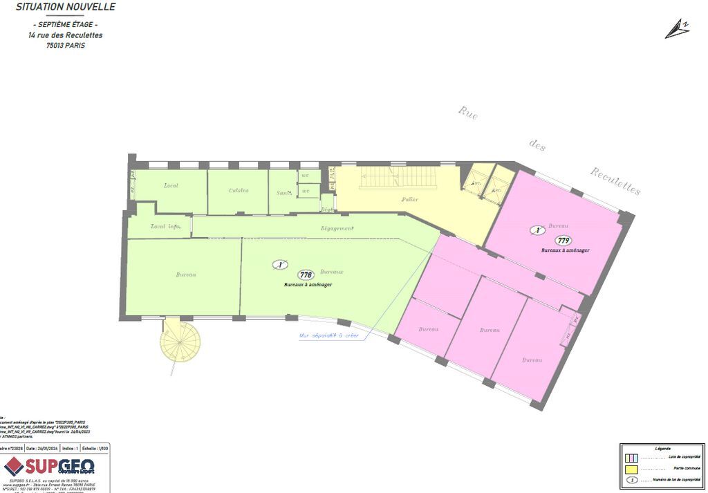 14 Rue Des Reculettes, Paris, PAR 75013 - Lot Lot 7e -  - Plan d’étage - Image 1 of 5