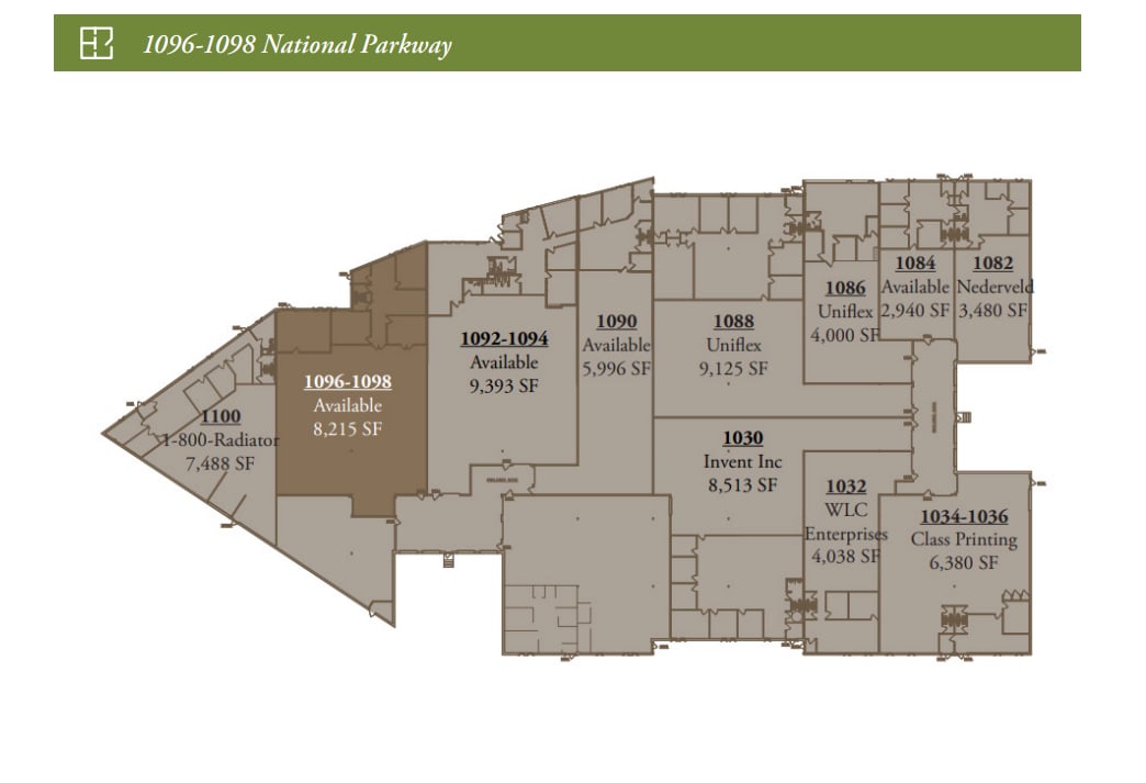 1026-1100 National Pky, Schaumburg, IL à louer Plan d’étage– Image 1 sur 1