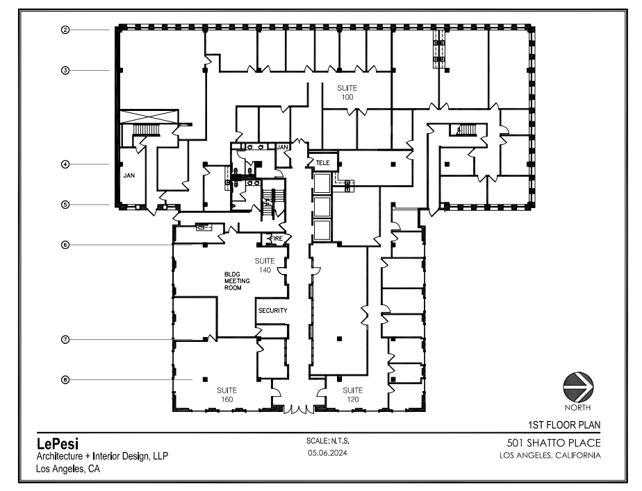 501 Shatto Pl, Los Angeles, CA à louer Plan d’étage– Image 1 sur 1