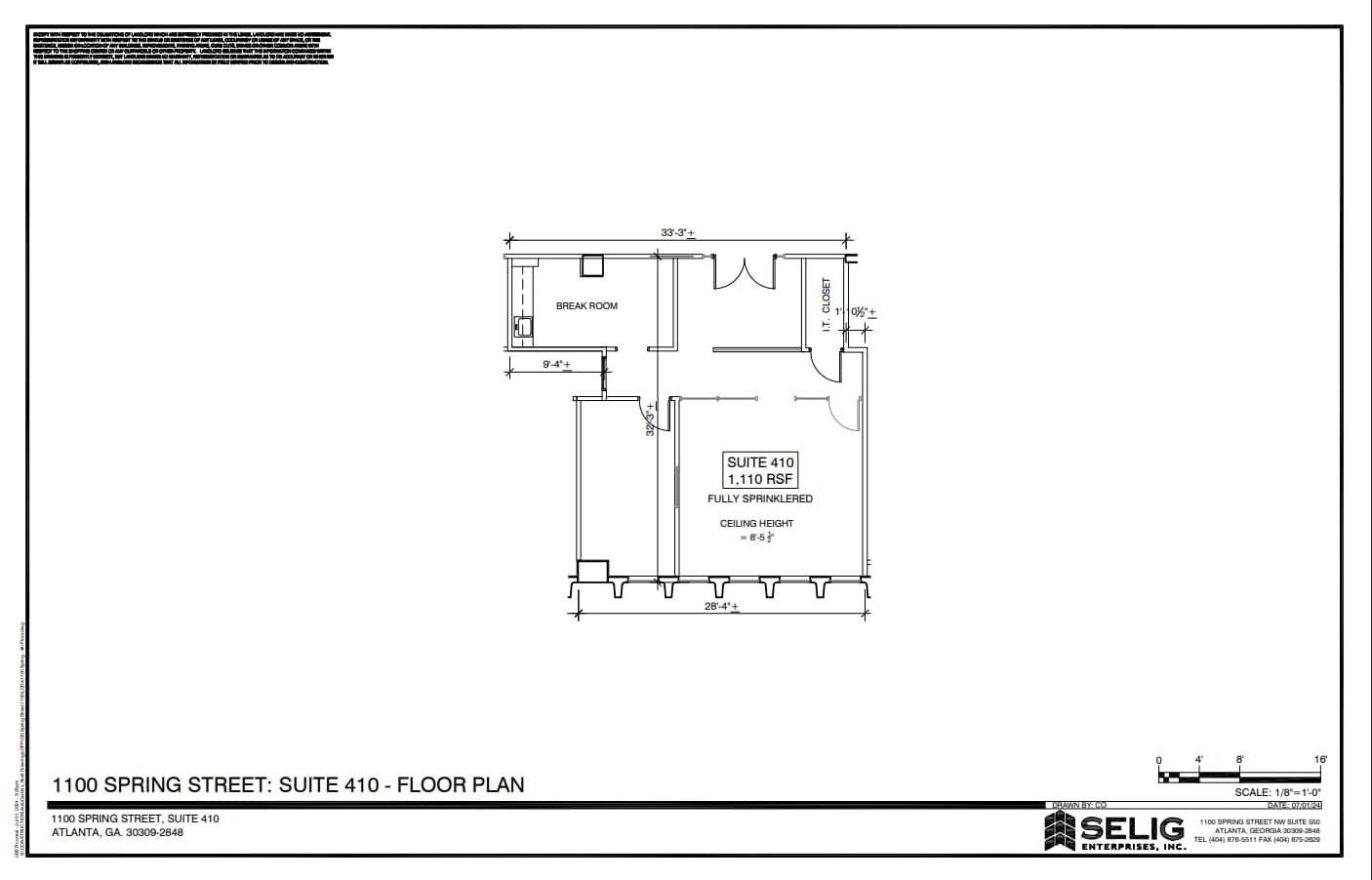 1100 Spring St NW, Atlanta, GA à louer Plan d’étage– Image 1 sur 1