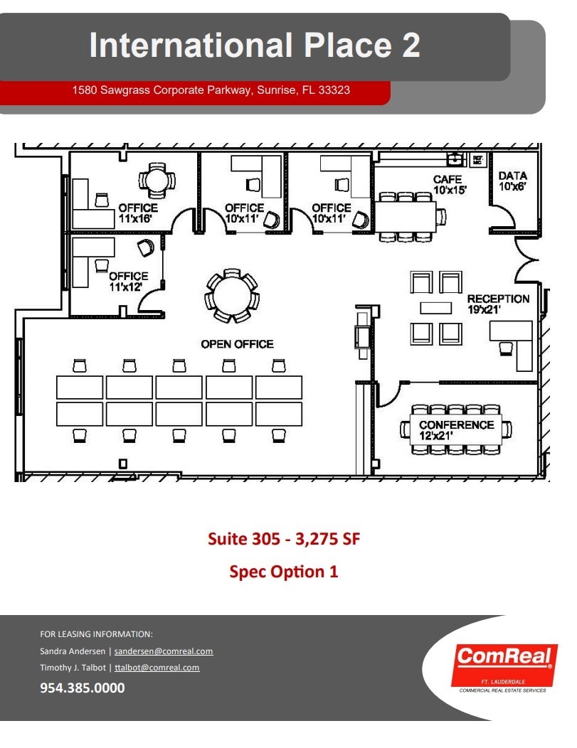 1580 Sawgrass Corporate Pky, Sunrise, FL à louer Plan d’étage– Image 1 sur 4