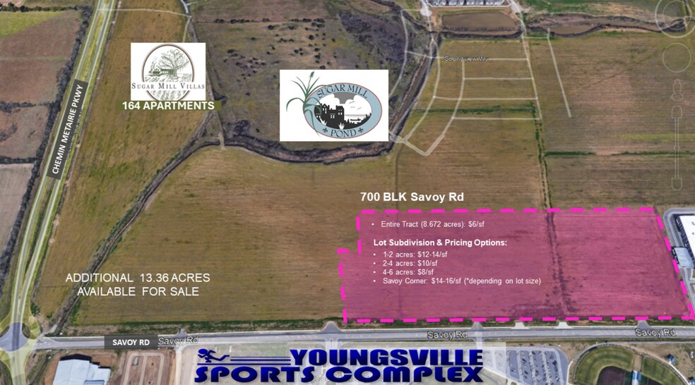 700 Savoy Rd Sugar Mill Pond Site For Sale rd, Youngsville, LA à vendre - Photo de l’immeuble – Image 2 sur 3
