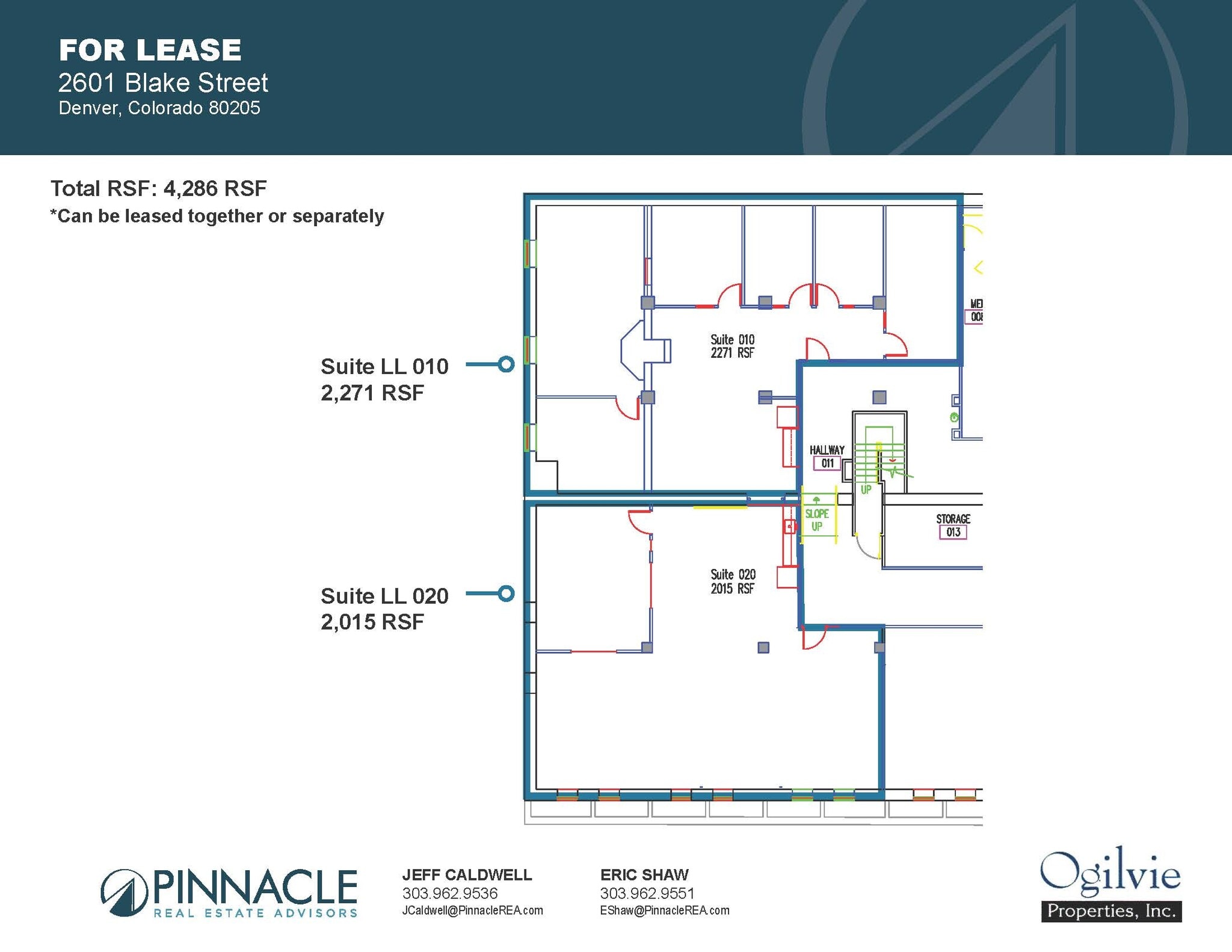 2601-2609 Blake St, Denver, CO à louer Plan d’étage– Image 1 sur 1