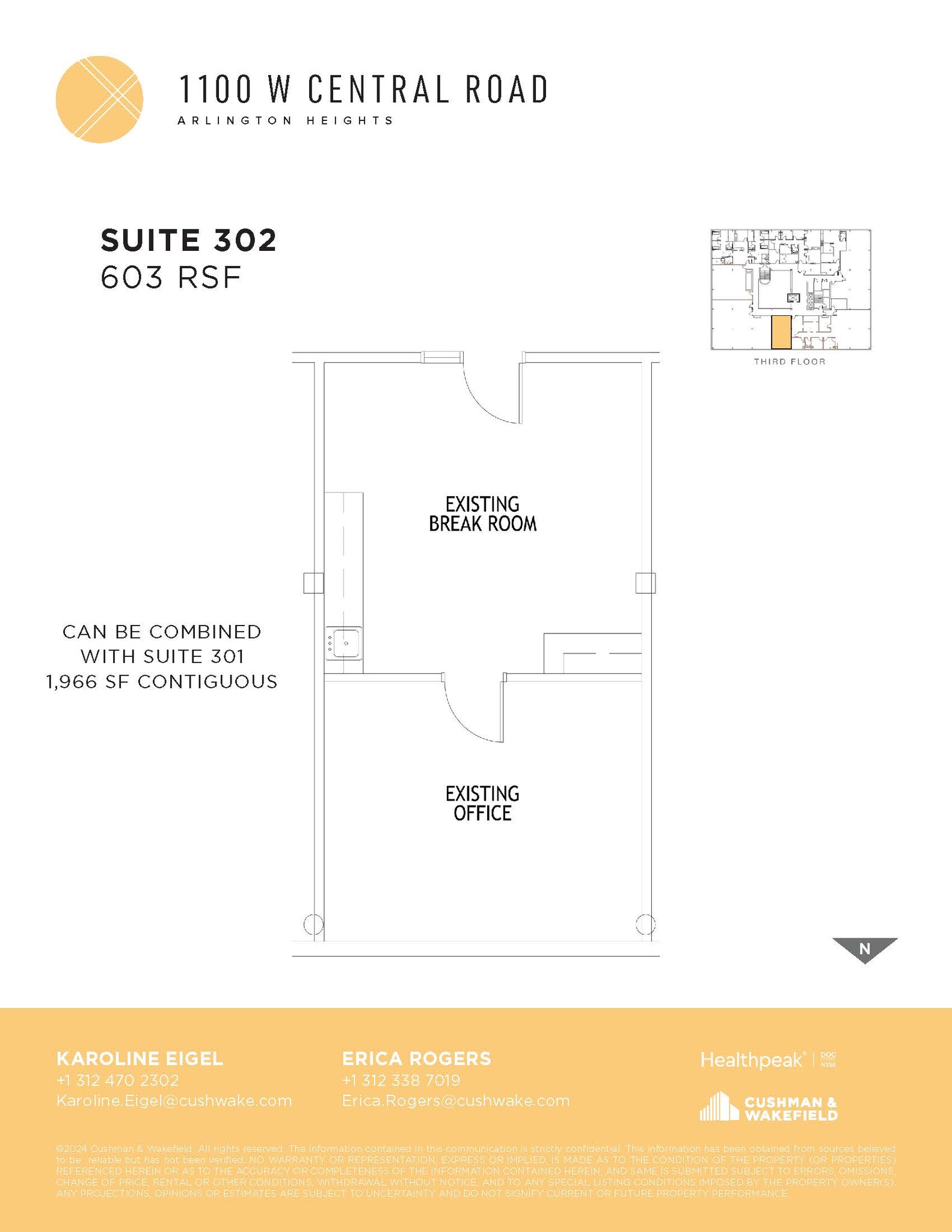 1100 W Central Rd, Arlington Heights, IL à louer Plan d’étage– Image 1 sur 1