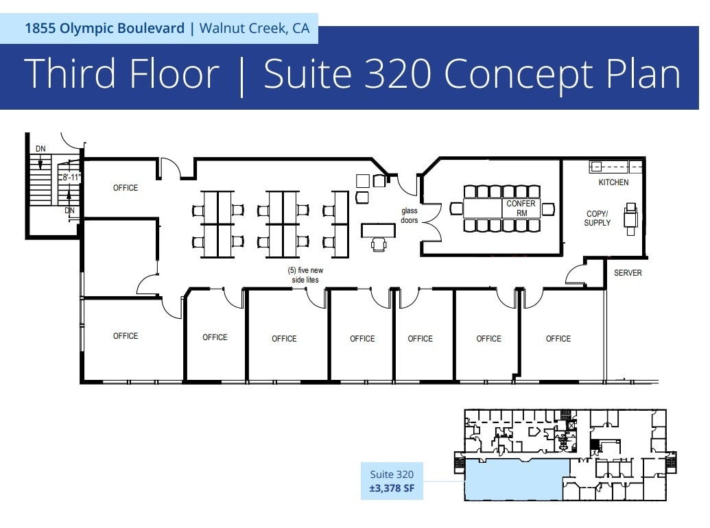 1855 Olympic Blvd, Walnut Creek, CA à louer Plan d’étage– Image 1 sur 1