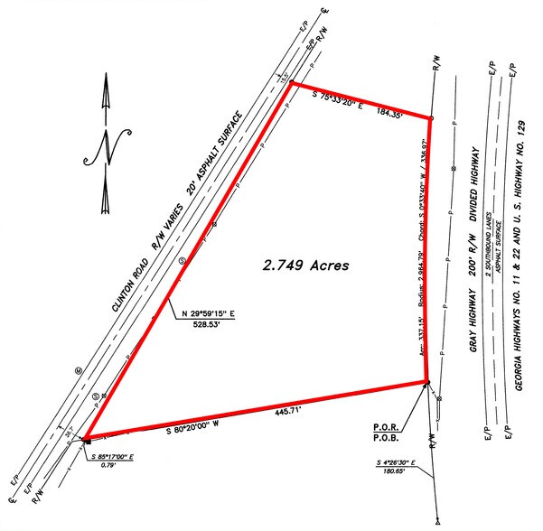 1901 Clinton Rd, Macon-Bibb, GA à vendre - Plan cadastral – Image 2 sur 3