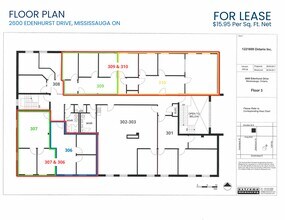 2600 Edenhurst Dr, Mississauga, ON à louer Plan d’étage– Image 1 sur 1