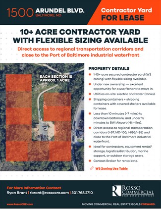 Plus de détails pour 1500 Arundel Blvd, Baltimore, MD - Terrain à louer