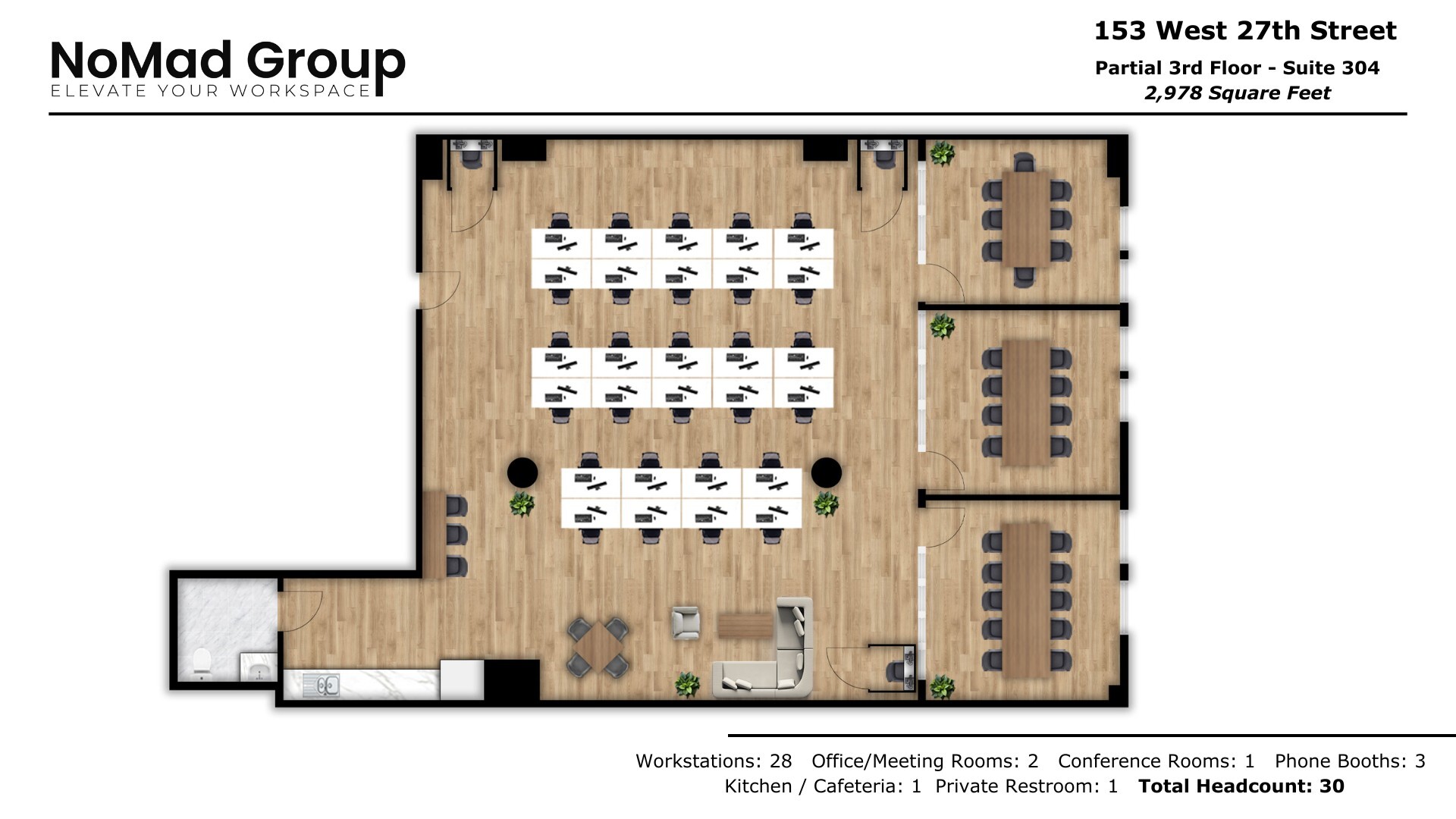 153 W 27th St, New York, NY à louer Plan d’étage– Image 1 sur 8
