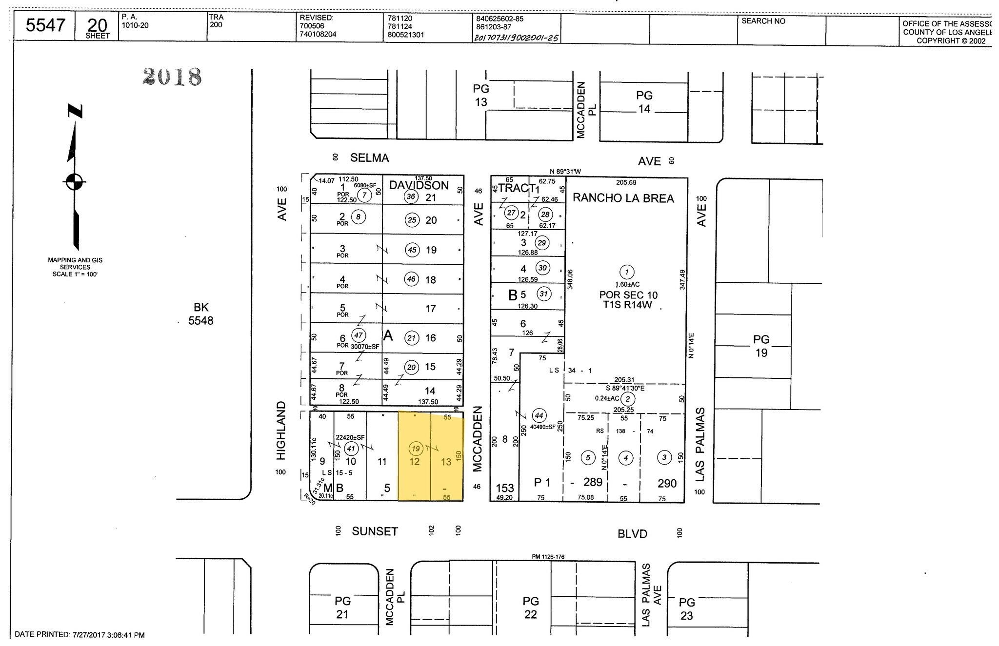 6751 W Sunset Blvd, Hollywood, CA à vendre Plan cadastral– Image 1 sur 5