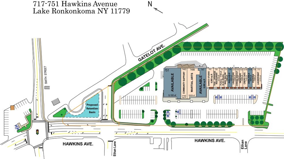 717-751 Hawkins Ave, Ronkonkoma, NY à louer - Plan de site – Image 2 sur 14