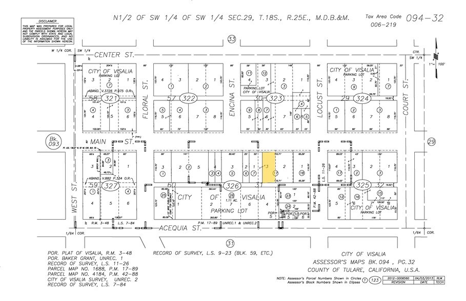 213-217 W Main St, Visalia, CA à vendre - Plan cadastral – Image 2 sur 24