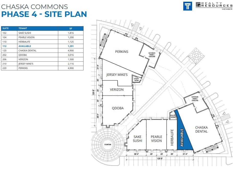 104-114 Pioneer Trl, Chaska, MN à louer Plan de site– Image 1 sur 1