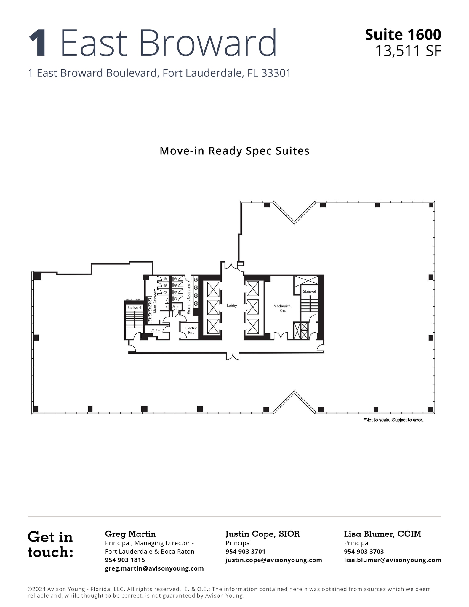 1 E Broward Blvd, Fort Lauderdale, FL à louer Plan d’étage– Image 1 sur 1